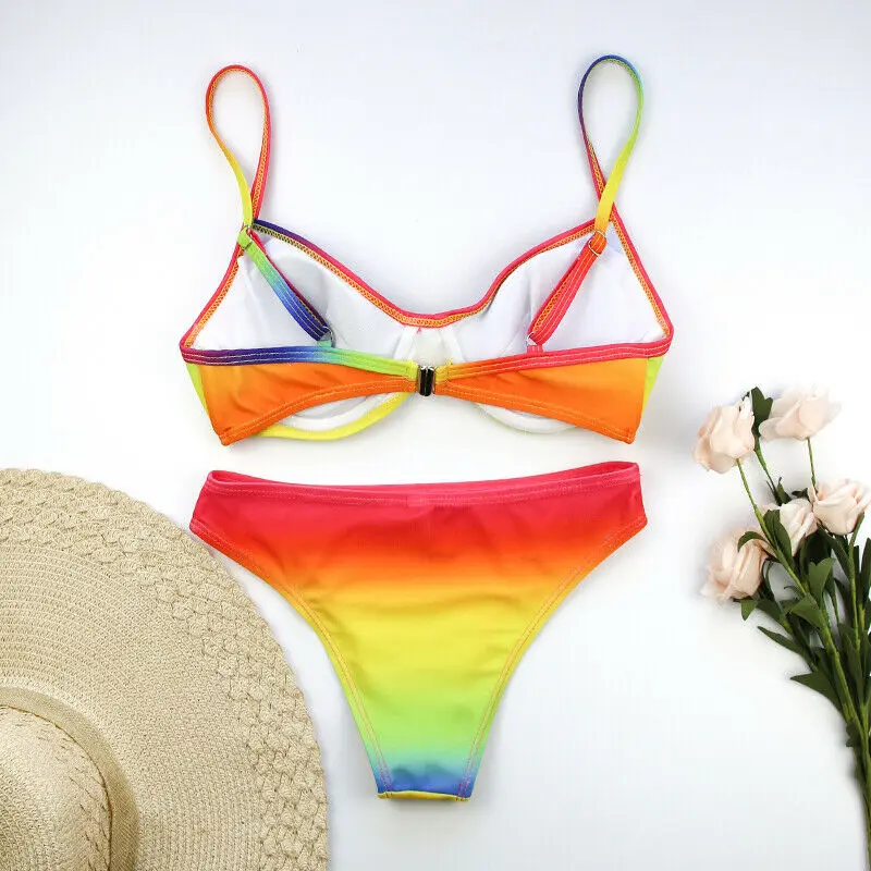 

Women Push-up Padded Bra Bikini Set Triangle Swimwear Swimsuit Bathing Beach women Sequin Bra Bikini Set Push Up Beach