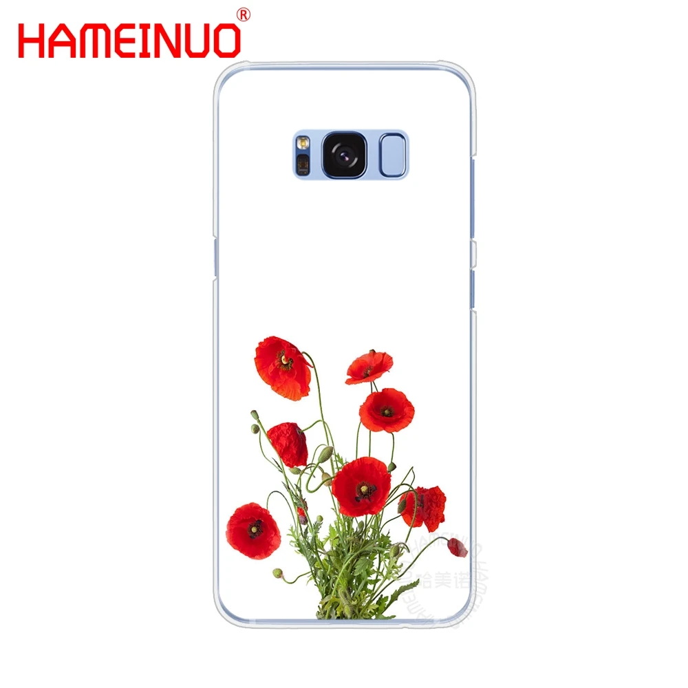 HAMEINUO красных Маков Цветочный узор Чехол для мобильного телефона Samsung Galaxy S9 S7 edge PLUS