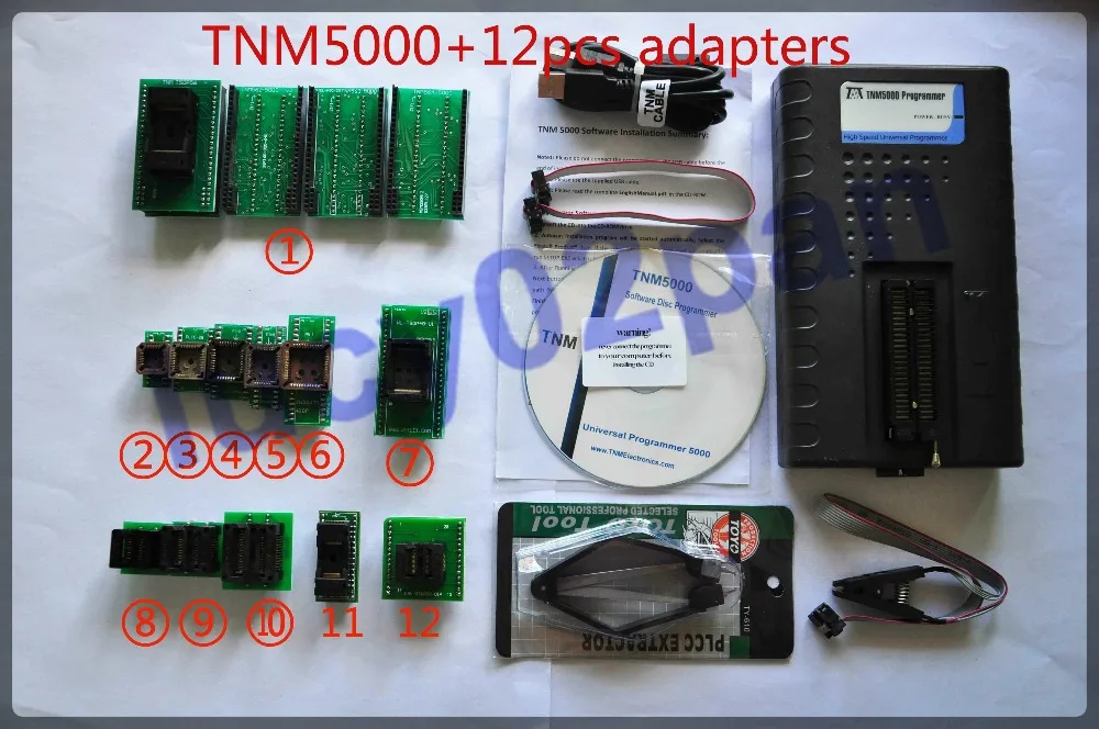 USB Универсальный IC программатор TNM5000 + комплект адаптеров для розеток 12 шт. Φ