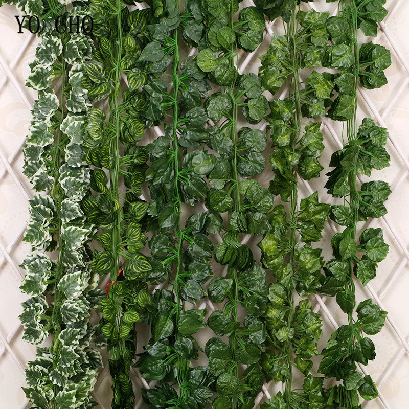 

YO CHO 12PCS Artificial Ivy Garland For Bar Wedding Garden Home Decor DIY Artificial Rattan Plants Tropical Patry Decorations