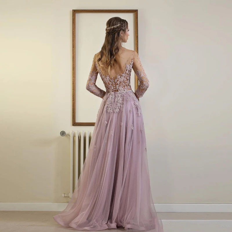 Винтажное платье Elie Saab сиреневое вечернее для выпускного вечера со шлейфом и