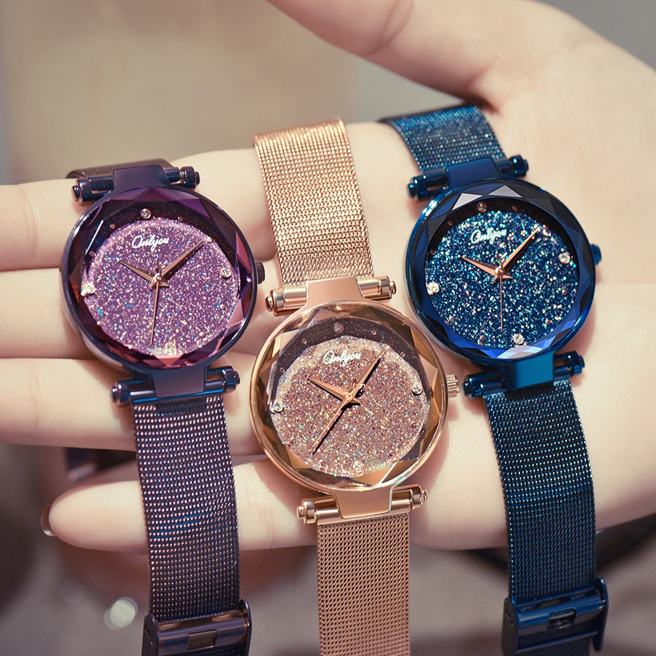 ONLYOU элегантные женские часы лучший бренд класса люкс наручные Rosegold сетка