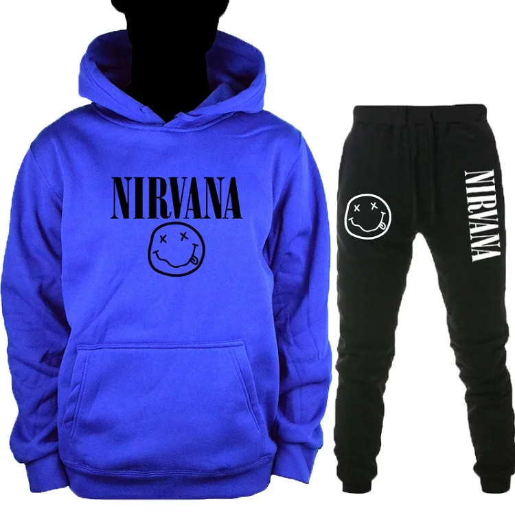 Модный мужской теплый свитер с капюшоном Nirvana 100% хлопок удобный в носке ваш
