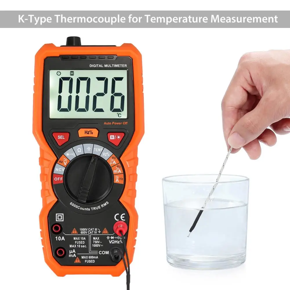Neoteck True RMS Digital Multimeter Auto Range AC/DC voltage current NCV Tester with Backlight 6000 Counts | Инструменты