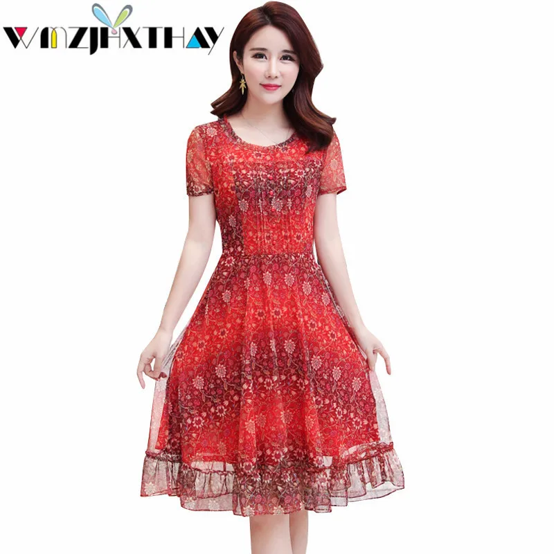 Шифоновые платья 2018 Для женщин Летняя мода элегантность бриллиантами Винтаж