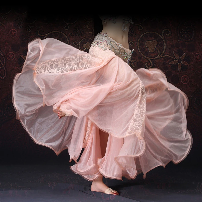 Женский костюм для танца живота кружевная одежда из спандекса с длинной юбкой