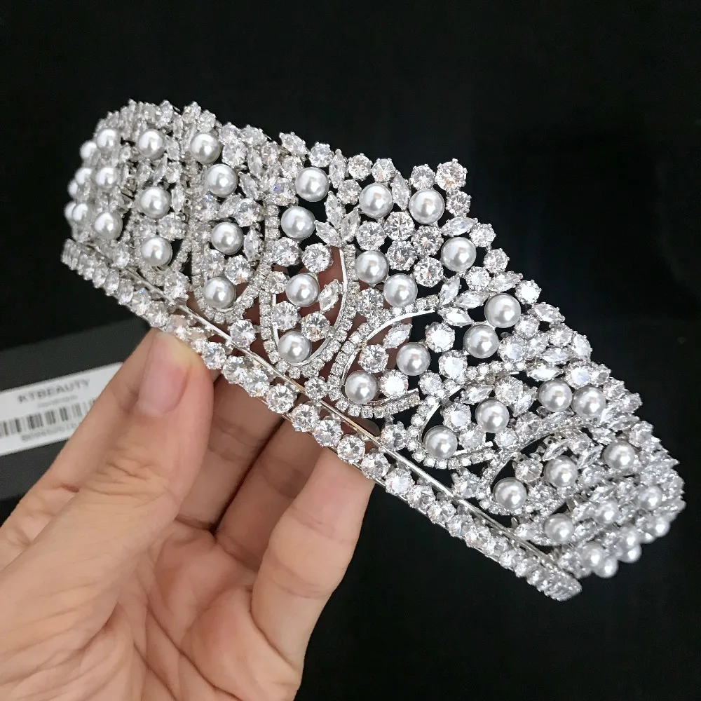 Новая роскошная тиара с короной из циркония Серебряная/Золотая большая корона со
