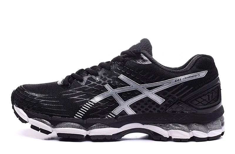 Black silver Новое ASICS GEL-NIMBUS 17 тренировочная обувь для бега ASICS спортивная обувь кроссовки для улицы, спортивная обувь - Цвет: Black silver