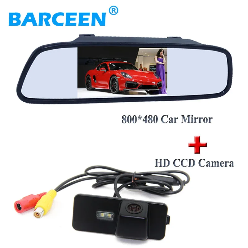 

170 angle car rear view parking camera+4.3" car mirror for Volkswagen VW Magotan PASSAT CC /Golf 5/ POLO hatchback / Jetta