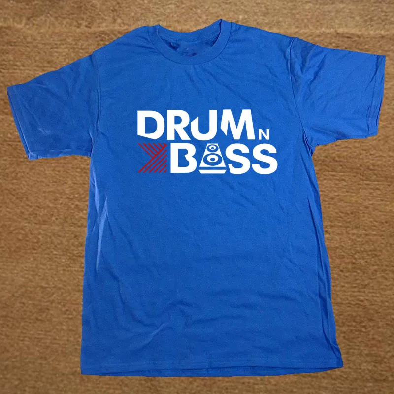 BLUE Брендовая одежда Drum N Bass, забавная футболка, Мужская хлопковая футболка с коротким рукавом, топ, Camiseta - Цвет: BLUE