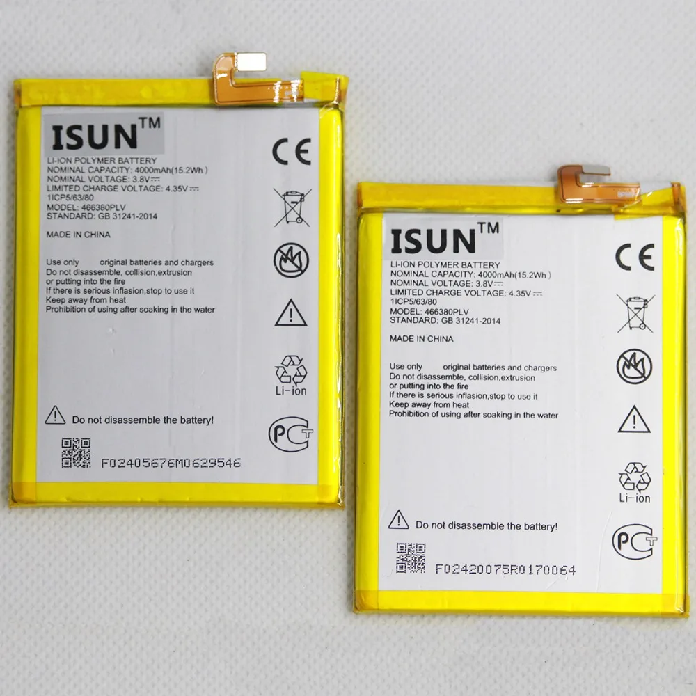 ISUNOO 10 шт./лот аккумулятор для мобильного телефона 466380PLV ZTE Blade A610 A610C A610T BA610C BA610T
