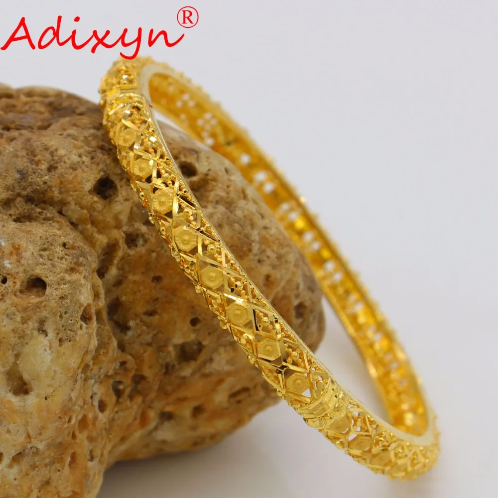 

Adixyn NEW Gold Color Bangles&Bracelets Dubai Gold Bangles For Women Ethiopian/Arab/Middle East Party Gifts N04185