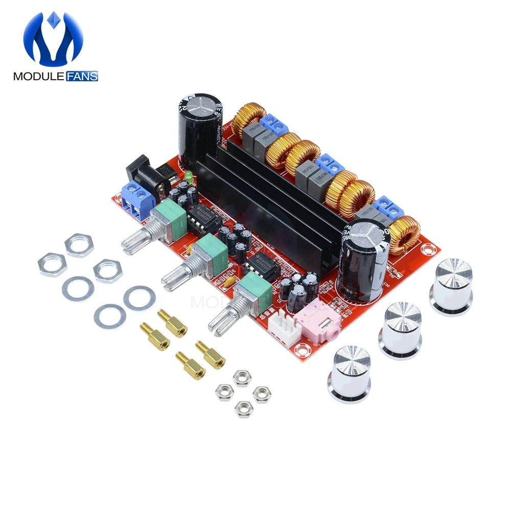 TPA3116 TPA3116D2 2x50 Вт 2*50 Вт, 50 Вт, ручная сборка кабель x 2+ кабель 100 Вт 2,1 3 канальный цифровой сабвуфер Мощность аудио усилитель доска модуль DC 12 V-24 V