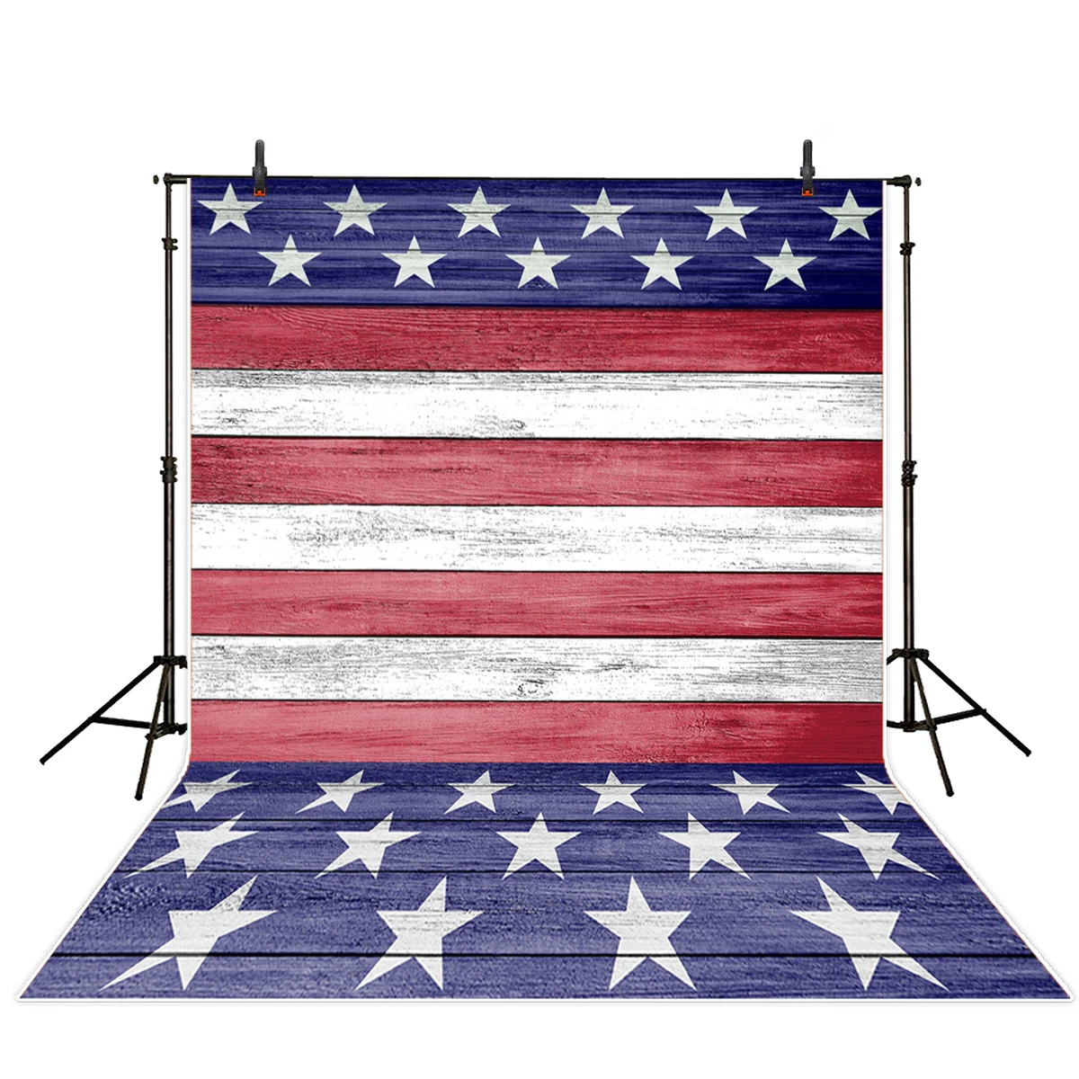 Allenjoy photographic background Wooden White Red Independence Day America Pentacle Festival Activities backdrop excluding stand |