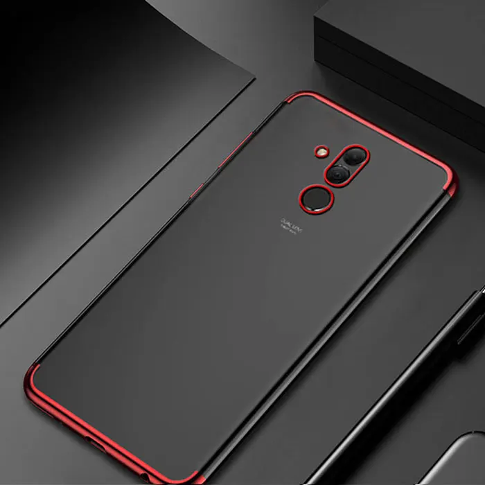 Бампер чехол для huawei mate 20 Lite чехол Роскошный прозрачный термопластичный полиуретан силиконовый блестящий чехол для huawei mate 20 lite чехол - Цвет: Красный
