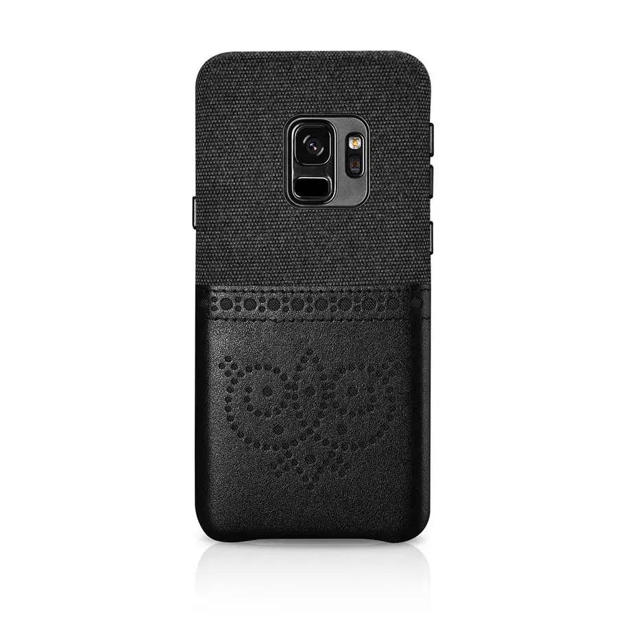 black Xoomz Лидер продаж для samsung S9 плюс S9Plus случае роскошный блеск бренд Жесткий ПК+ кожаный доспех полный защитный чехол для телефона чехол - Цвет: black