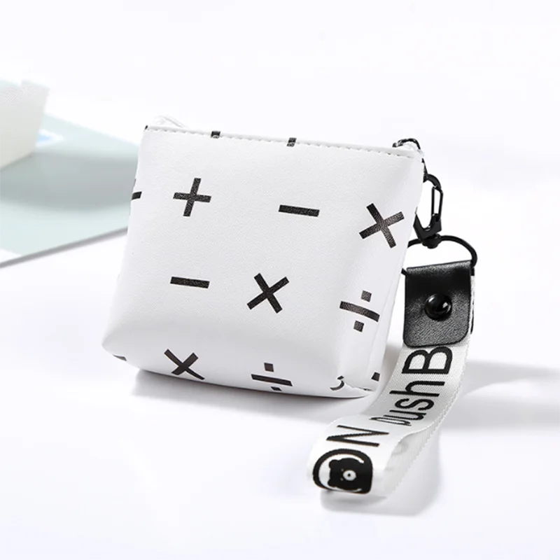 Милый кошелек карта ключ портмоне сумка чехол геометрический элемент на молнии