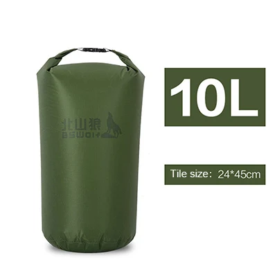 Dark Green 10L Сверхлегкая водостойкая сумка походы водостойкая сумка для плавания пляжная силиконовая Упаковка сухой мешок 5/10/20/30L - Цвет: Dark Green 10L