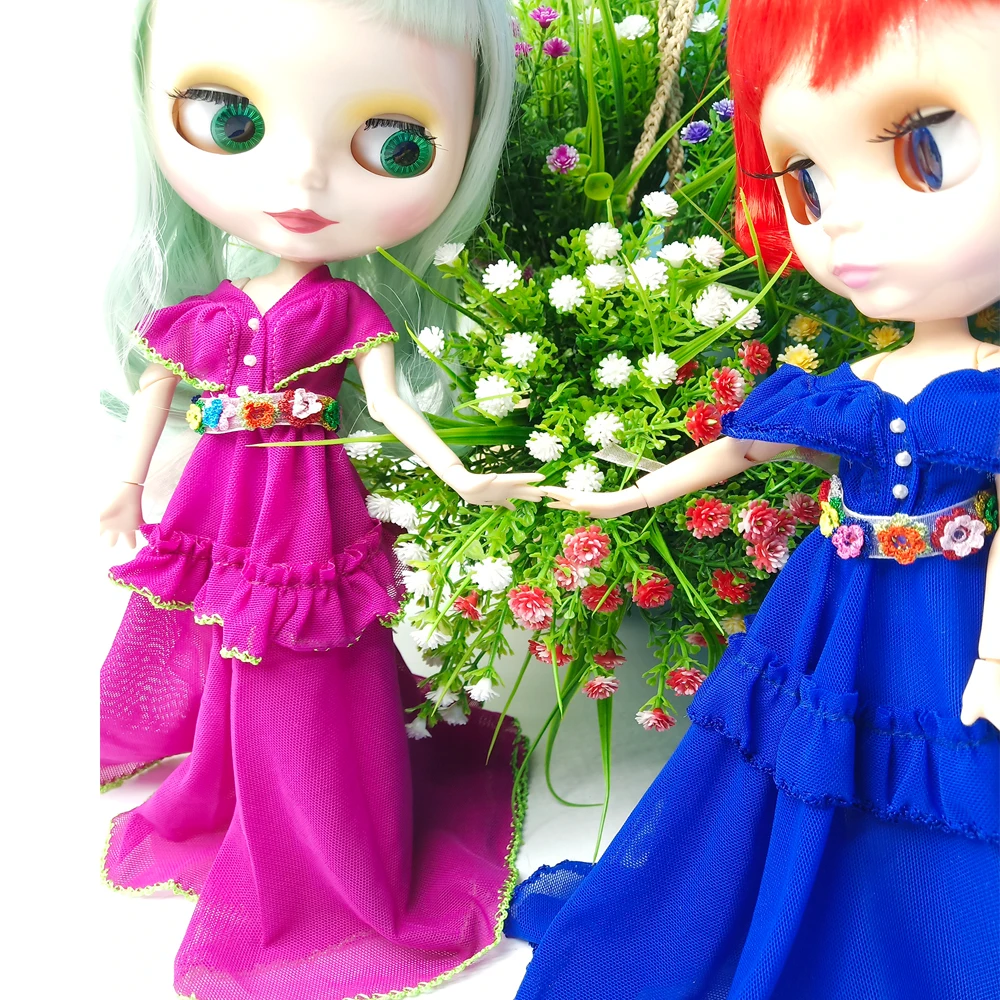 Мягкое Розовое Шифоновое Платье Sweetpea для 1/6 bjd кукольная юбка ручной работы с