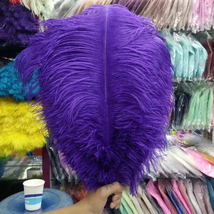 Purple Лидер продаж 100 шт. Красивая 14-16 дюйм(ов)/35-40 см 11 Цвет страусиное перо DIY ювелирные украшения/ свадебное торжество - Цвет: Purple
