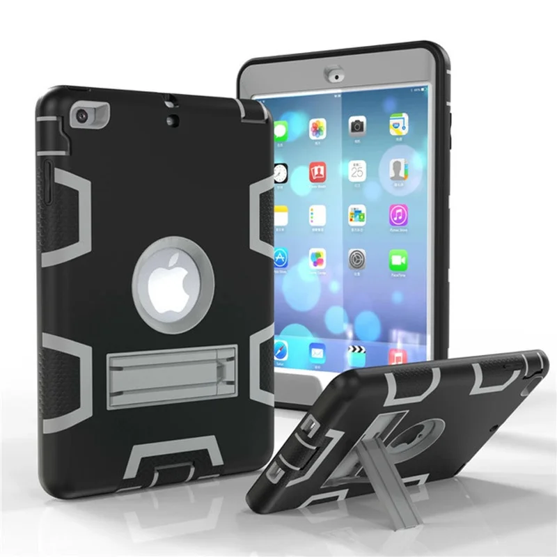 blackG Модный бронированный чехол для IPad Mini 1 2 3 безопасный сверхпрочный силиконовый Жесткий чехол для IPad Mini 1 2 3 7,9 дюймов чехол для планшета+ пленка+ ручка - Цвет: blackG