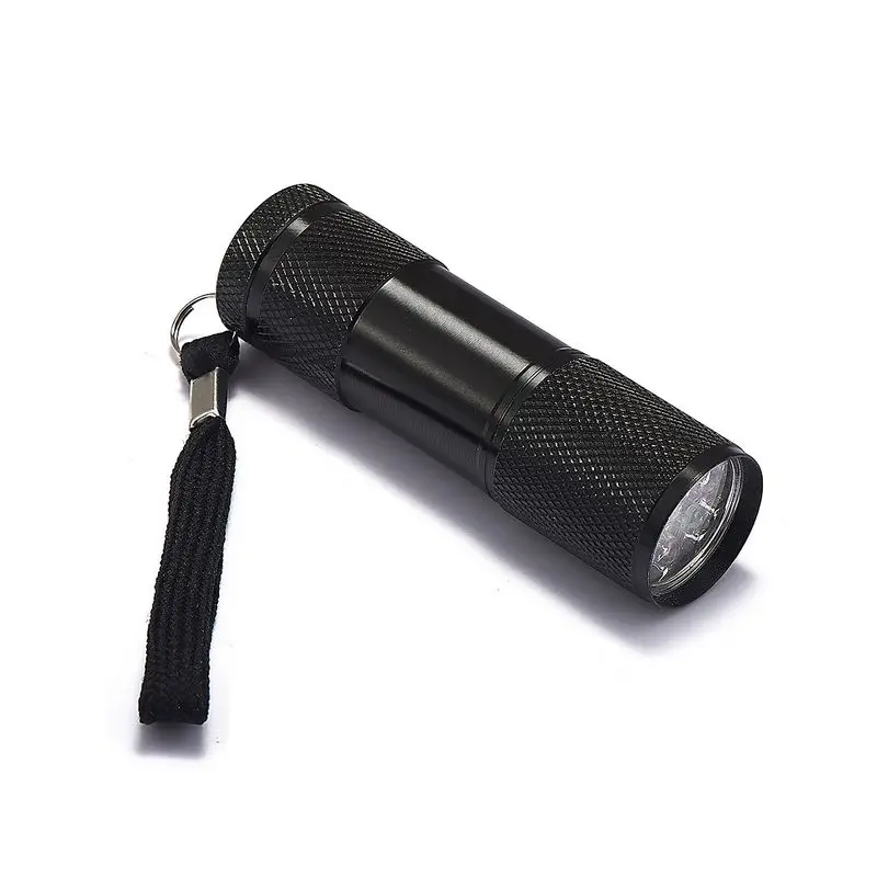 Мини УФ фонарик 9LED Портативный Фиолетовый светодиодный фиолетовый AAA батарея 395nm