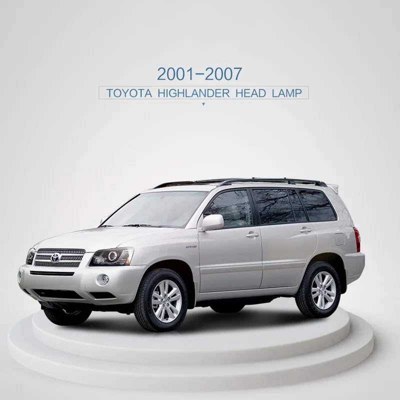 

2001-2007 Headlights for Toyota Highlander hid bi-xenon lens LED DRL light amber turn light US type
