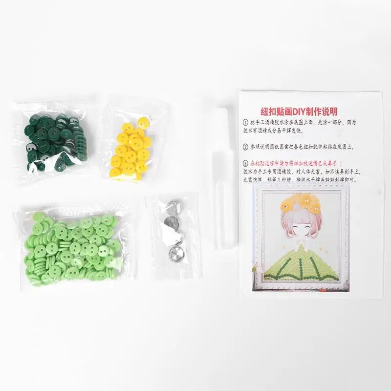 Дети DIY Кнопка живопись ручной работы Рисование ремесло набор наклейки картинки