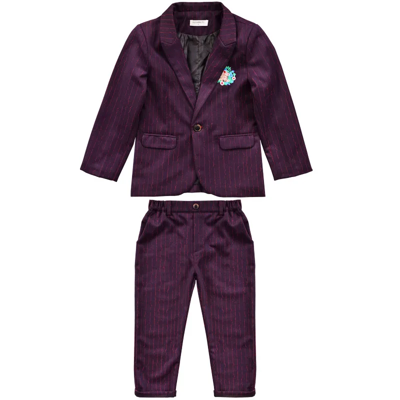 Свадебные костюмы для мальчиков в клетку 2 шт. Блейзер брюки детский официальный