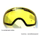 GOG-201 линзы желтого цвета украшены магнитными линзами для катания на лыжах, сноуборде, анти-туман UV400 сферические лыжные очки для ночного Лыжный Спорт объектива
