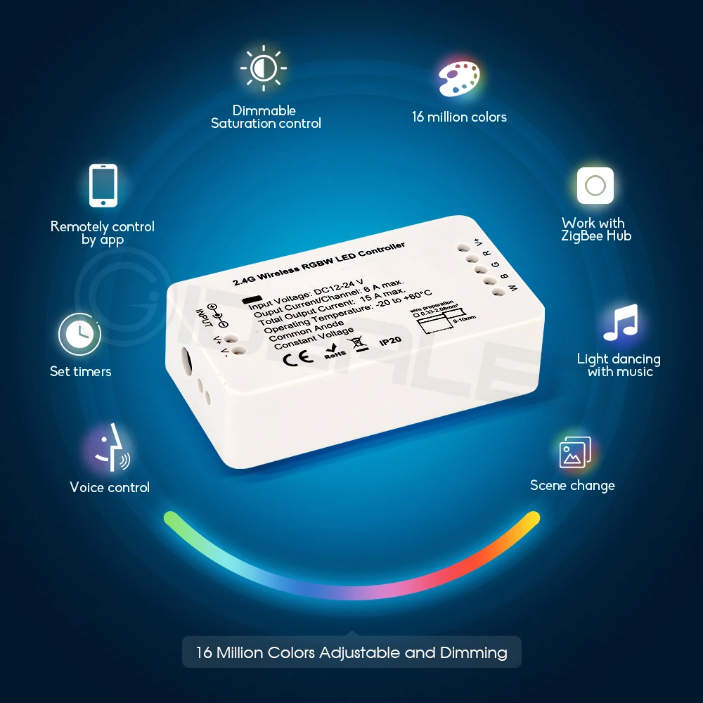 Светодиодный RGBW полосы светильник набор Zigbee Управление Водонепроницаемый дома