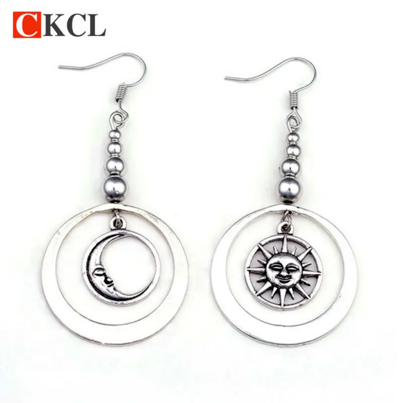 Дешевая распродажа Винтаж Этнические серьги заявление Солнца и Луны падение для