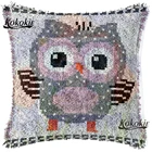 Необработанная вышивка ручной работы, наволочка, искусственный ковер, пряжа, diy ковер, мультяшная сова, 3d ковер с защелкой, Набор для изготовления ковровых покрытий