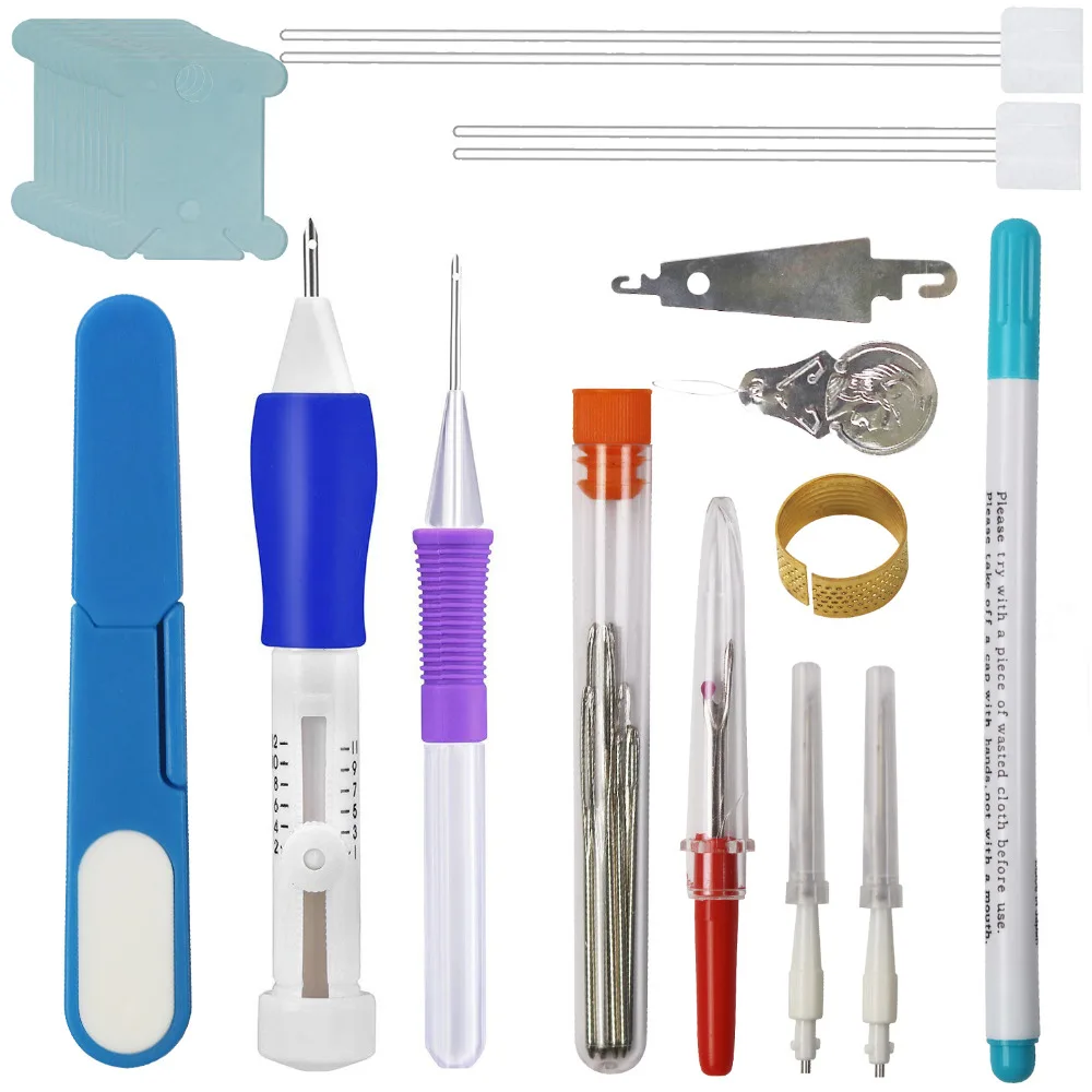 Волшебная ручка для вышивания с обручем Набор 50 шт. смешанные нитки Швейные