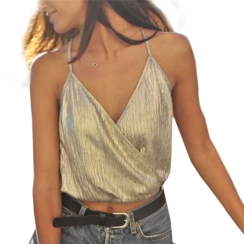 Сексуальная рубашка на бретельках без рукавов 2017 летний укороченный топ Mujer с