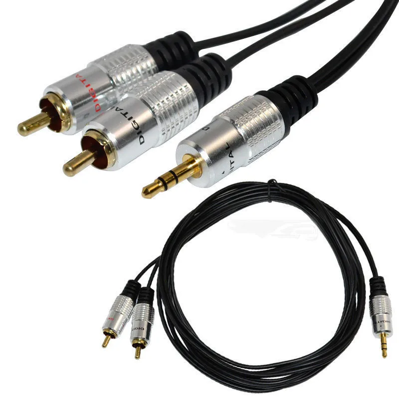 Аудио кабель с алюминиевой головкой 3 5 мм 1in 2 RCA аудио линия для компьютера