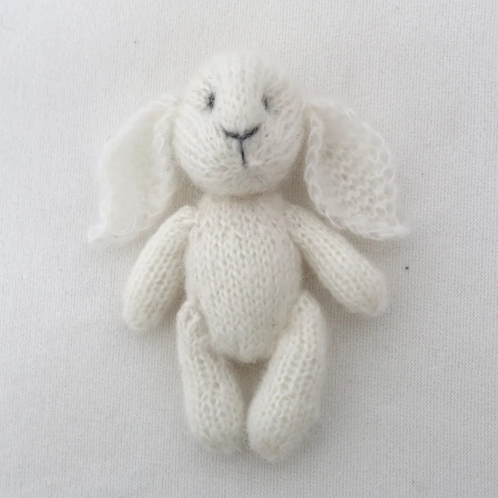 Newborn Bunny Photo Prop Knit Teddy Photography Crochet Rabbit Baby Toy |
