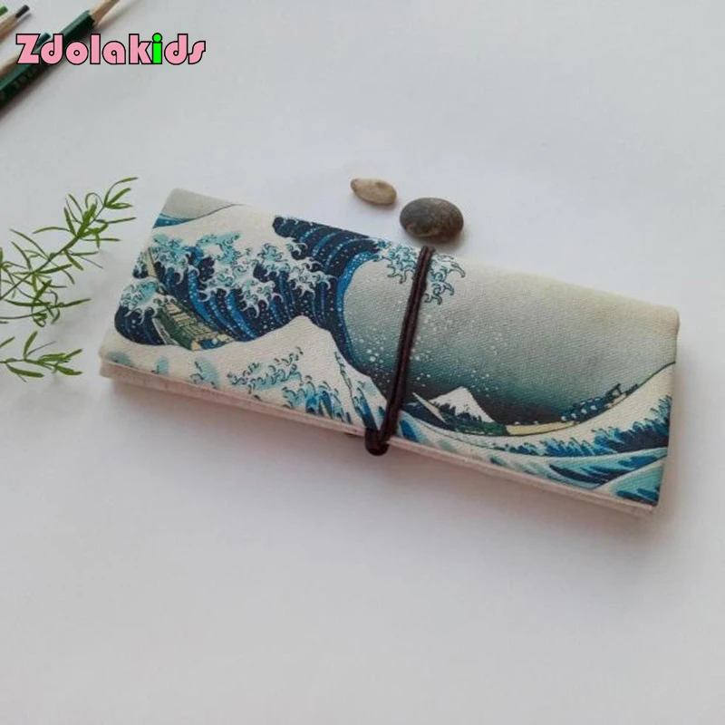 Холщовый пенал с цветочным рисунком занавеска школьный чехол для канцелярских