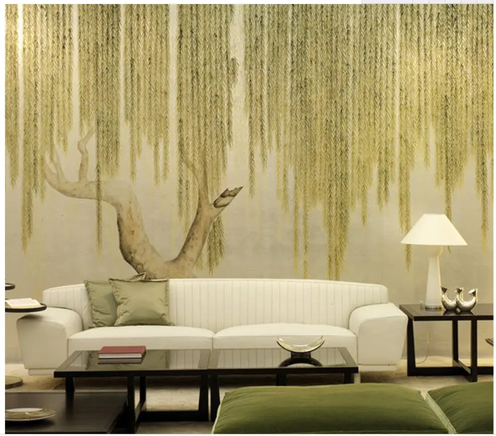 Ретро Европейский стиль ручная роспись ива ТВ фон украшение стены живопись 3d