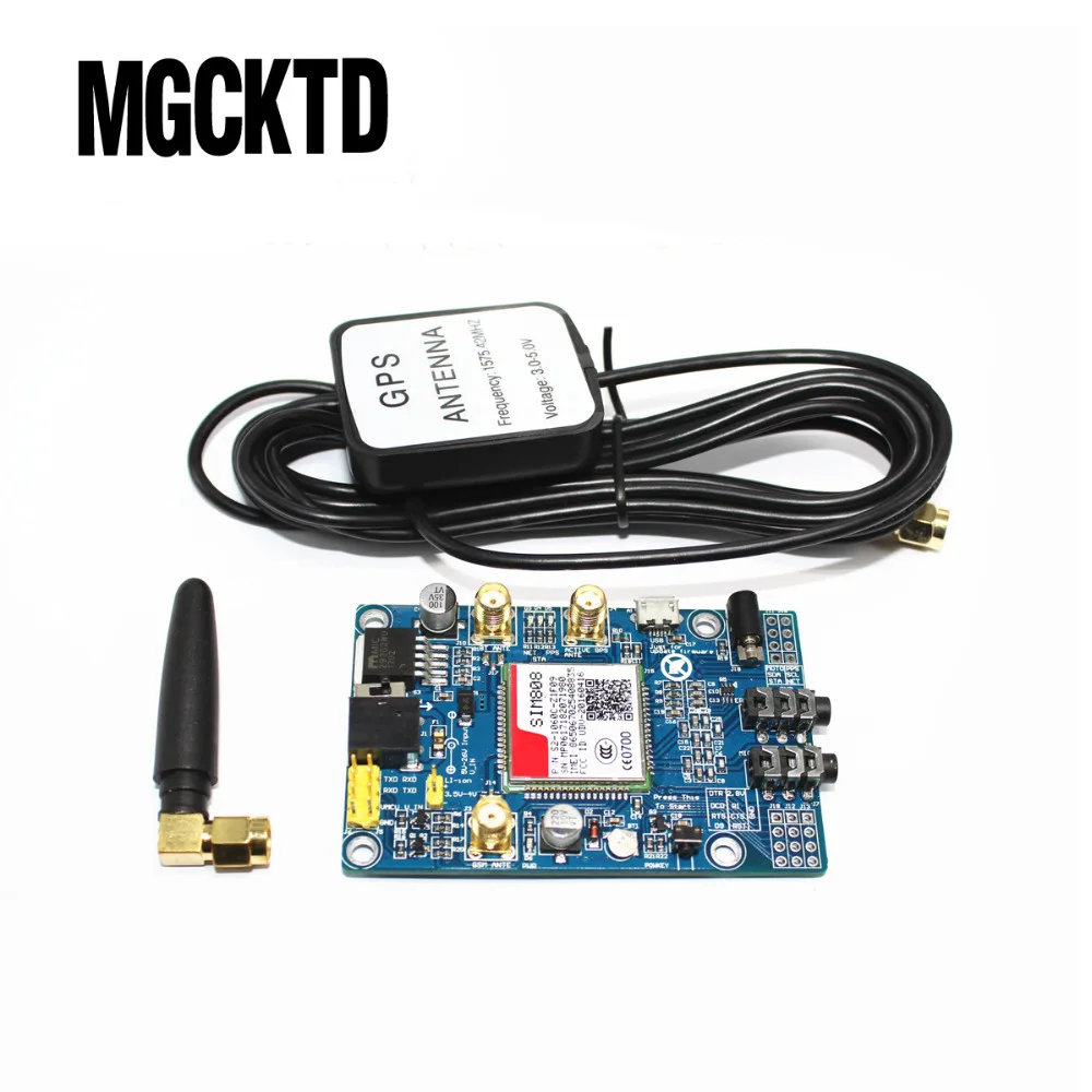 

SIM808 модуль GSM GPRS GPS макетная плата IPX SMA с GPS антенной для Raspberry Pi Поддержка 2G 3G 4G SIM-карта