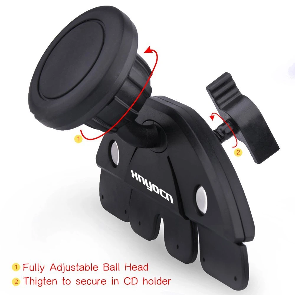 universal adjustable cd player slot smartphone mobile phone car mount holder 360 rotating magnet stand bracket for mobile gps free global shipping