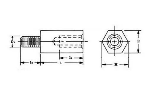 10 шт. латунные прокладки с одной головкой и шестигранными колоннами |