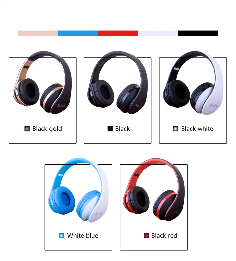 Tourya B2 Bluetooth наушники Беспроводной гарнитуры наушники С микрофоном Поддержка TF карты для ПК смартфонов музыкальный плеер