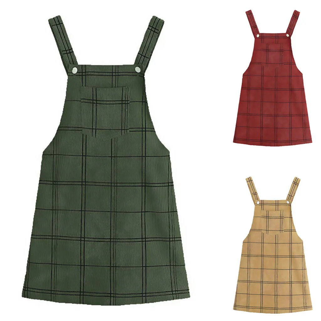 Женское вельветовое платье без рукавов с карманами в стиле ретро свободное