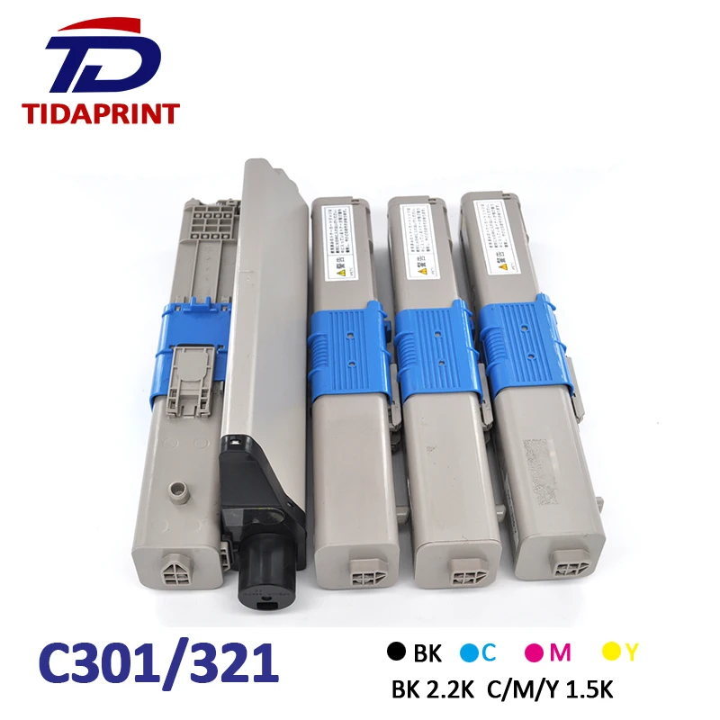 TIDAPRINT Remanufactured oki 44973533 44973534 44973535 44973536 C301 C321 Toner Cartridge for c301dn | Компьютеры и офис