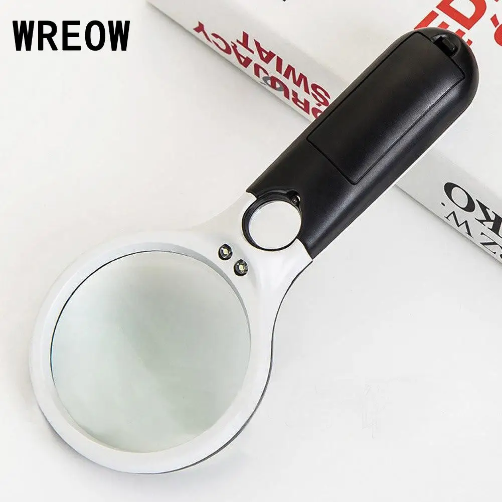 45x Handheld Magnifying Glass 3 LED Light Mini Pocket Microscope Reading Map Newspaper Lens Lamp Magnifier Jewelry Loupe E0 | Инструменты