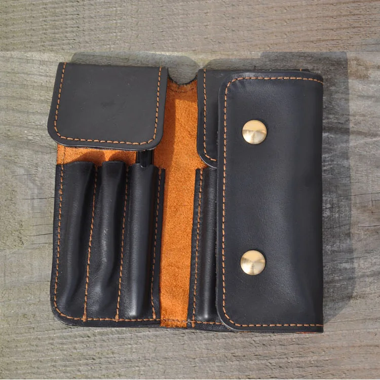 Высокое качество 6 отверстий Воловья кожа натуральная пенал органайзер для