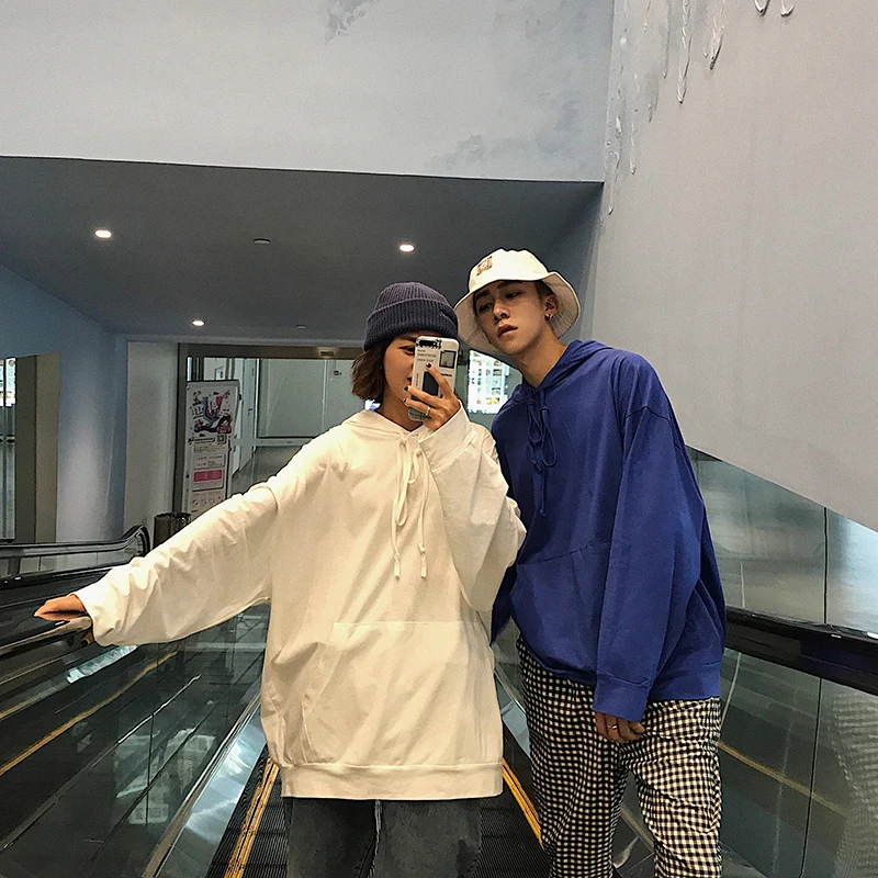 Мужской Повседневный пуловер с капюшоном однотонный буквенным принтом и длинным