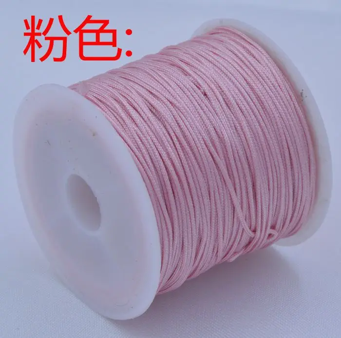 pink 1 рулон,, разноцветный орнамент, нейлоновые шнуры, 0,8 мм, ручной работы, браслеты, ожерелье, бисероплетение, нить, веревка, сделай сам, бисер, ювелирное изделие - Цвет: pink