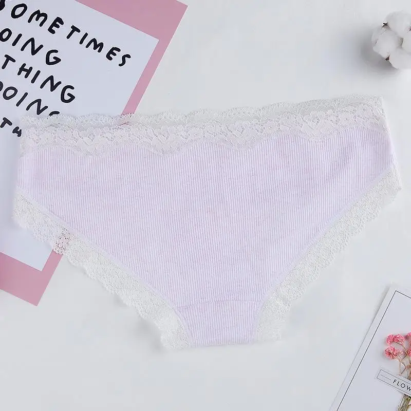 Женские кружевные хлопковые трусы в японском стиле эластичные мягкие